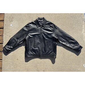 giorgio armani Cropped Detroit Style Leather Jacket